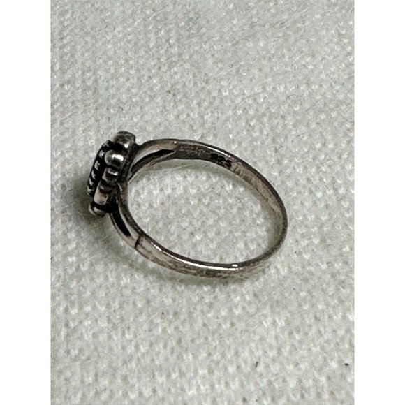 Oval Lapis Sterling Silver Ring in Intricate Setting - Size 5.25 - Picture 4 of 6